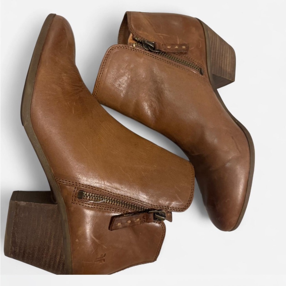 Frye Brown Leather Ankle Boots